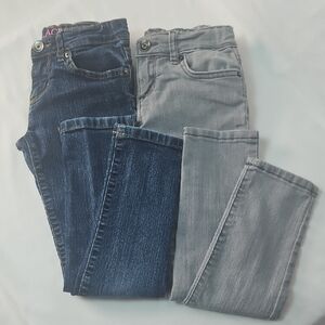 ♥PLACE♥ Girl's Lot of 2 Denim Blue/Gray Jeans Size 6 Super Skinny 5 Pocket T16